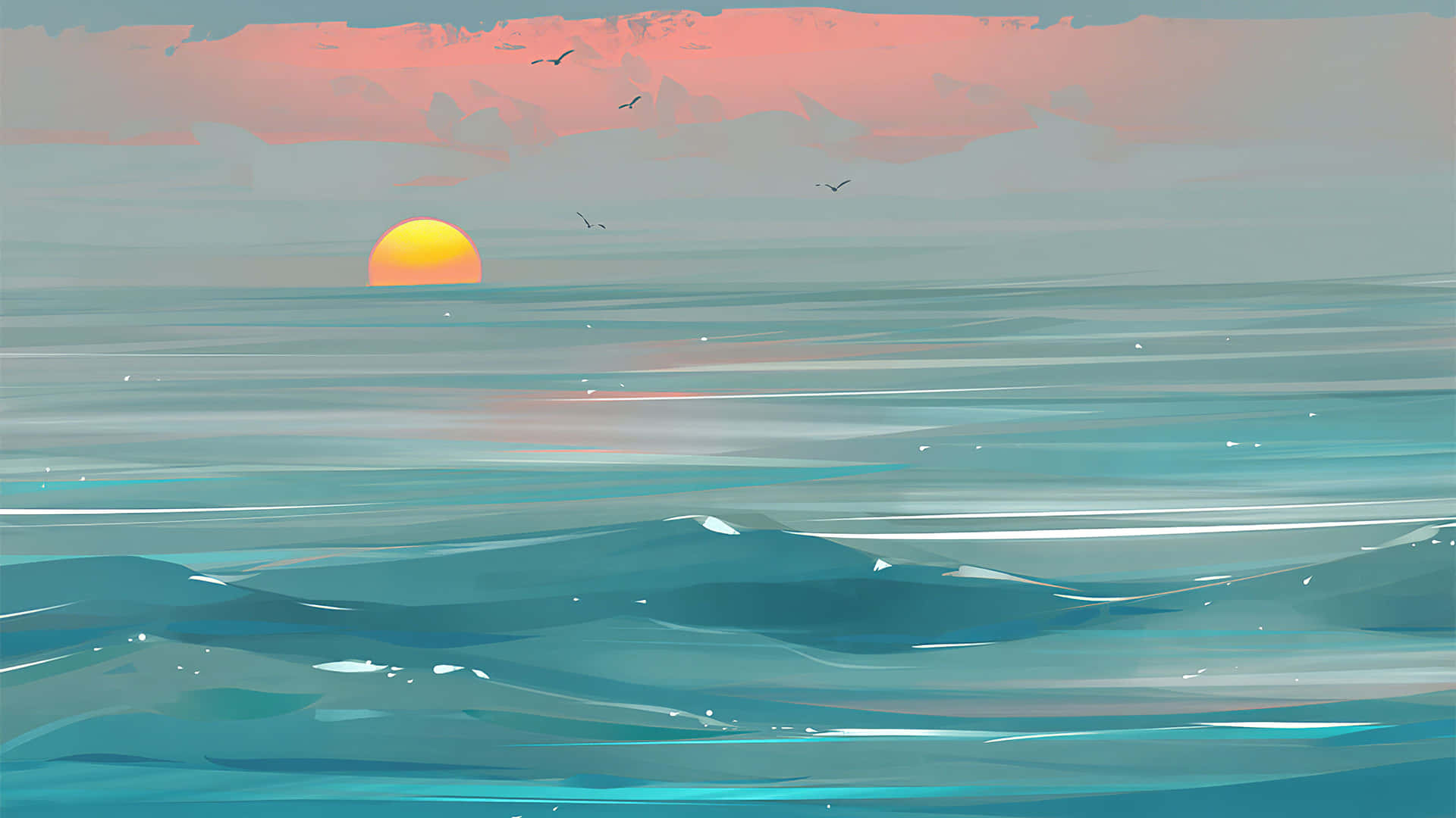 Serene Sunset Ocean View Wallpaper