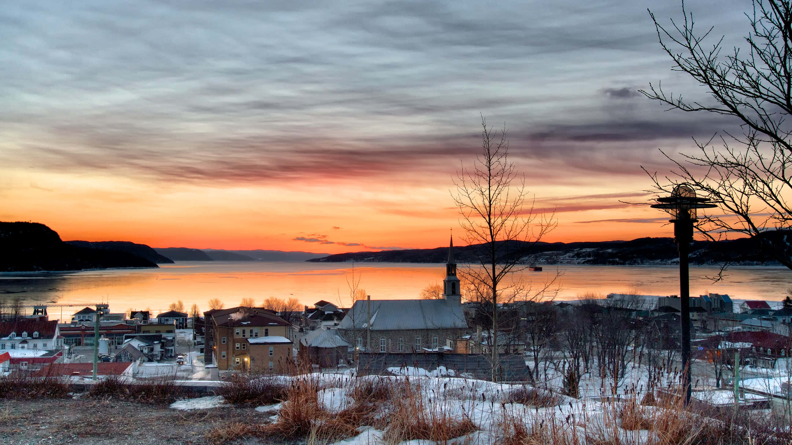 Serene Sunset Over Saguenay River, Quebec, Canada Wallpaper