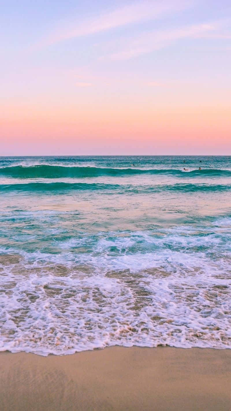 Serene Sunset Surf Wallpaper
