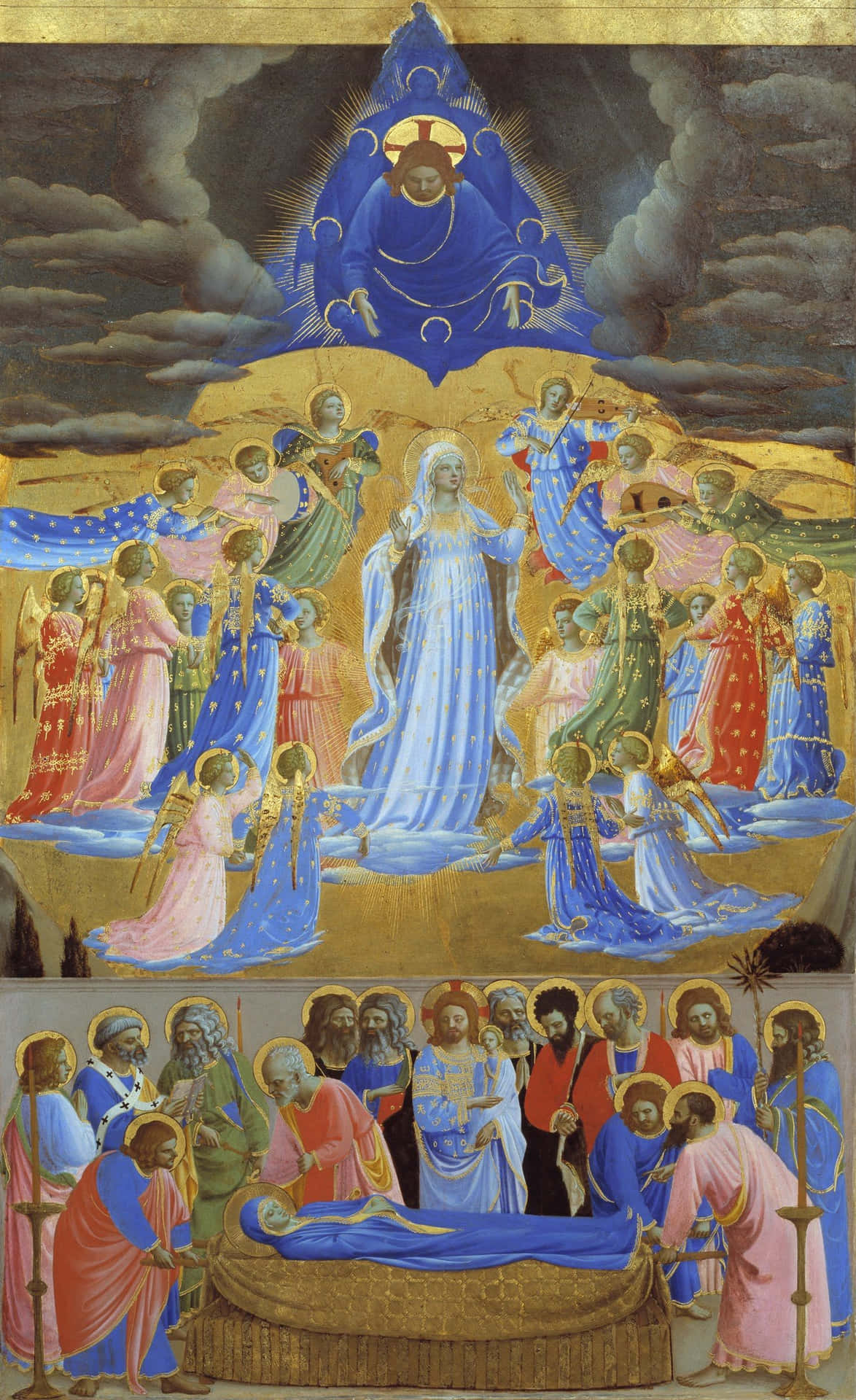 Serene Visual Of The Assumption Of Mother Mary Wallpaper