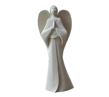 Serene White Angel Figurine PNG