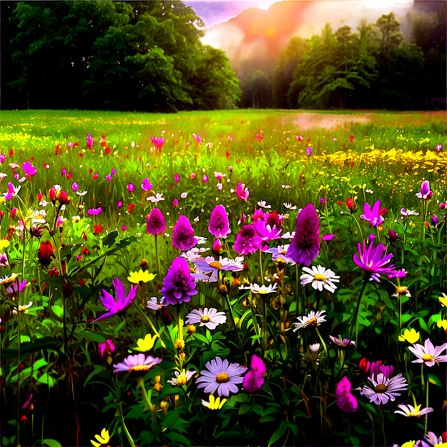 Serene Wildflower Field Png Vrh PNG