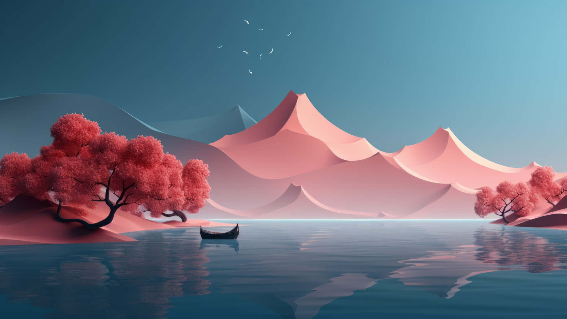 Serenity Lake Digital Artwork Wallpaper