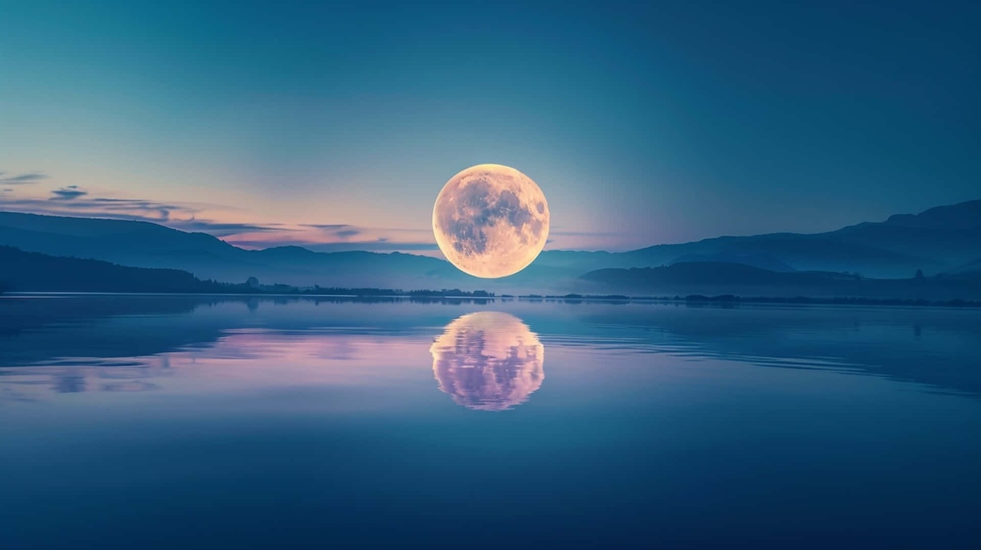 Serenity Moonrise Reflection Wallpaper