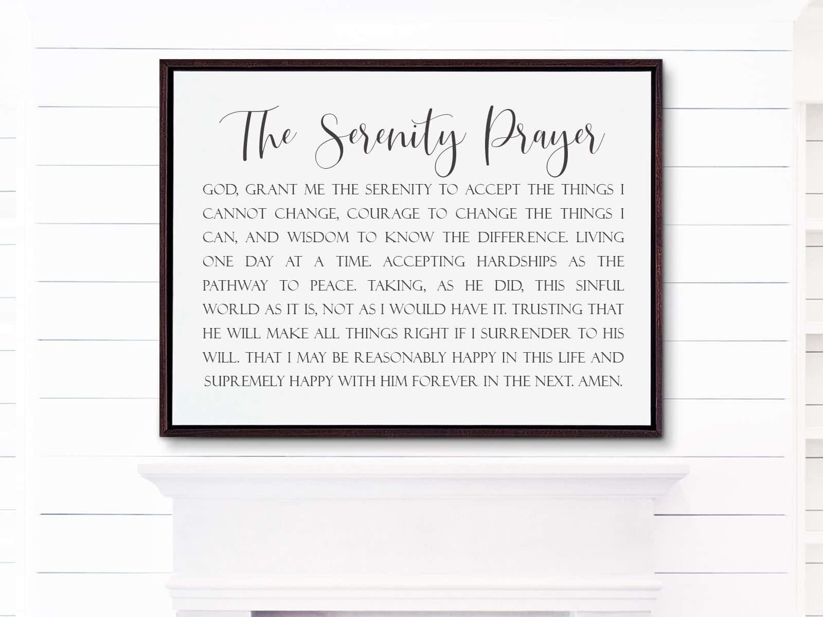 Serenity Prayer In Black Frame Wallpaper