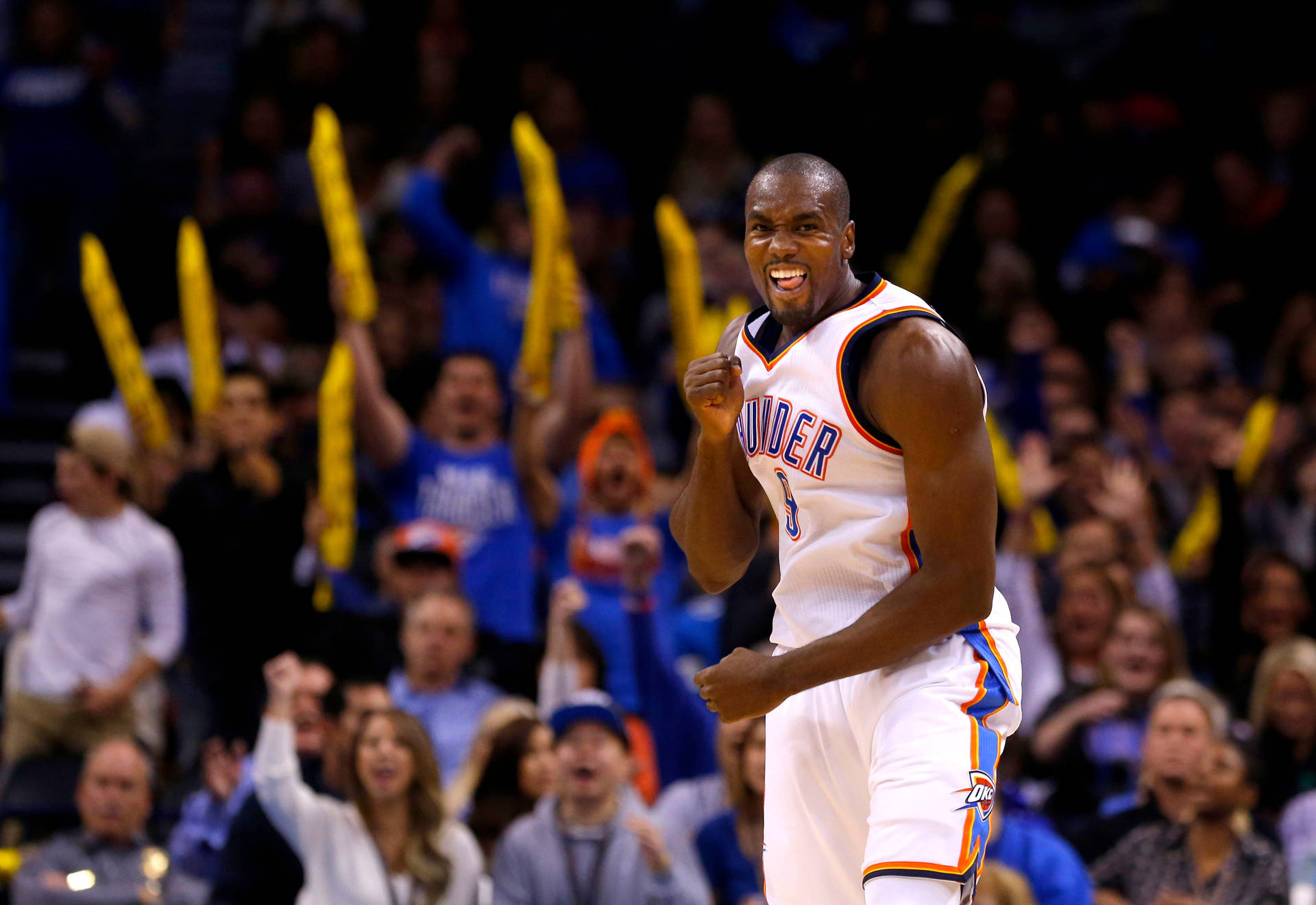 Serge Ibaka With Cheering Fans