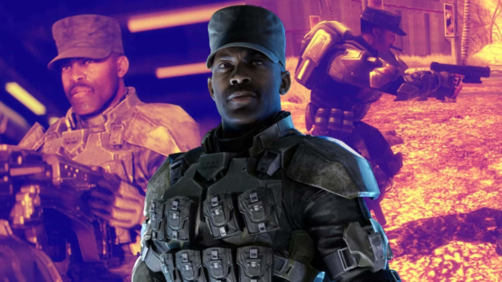 Sergeant Johnson in Action Wallpaper