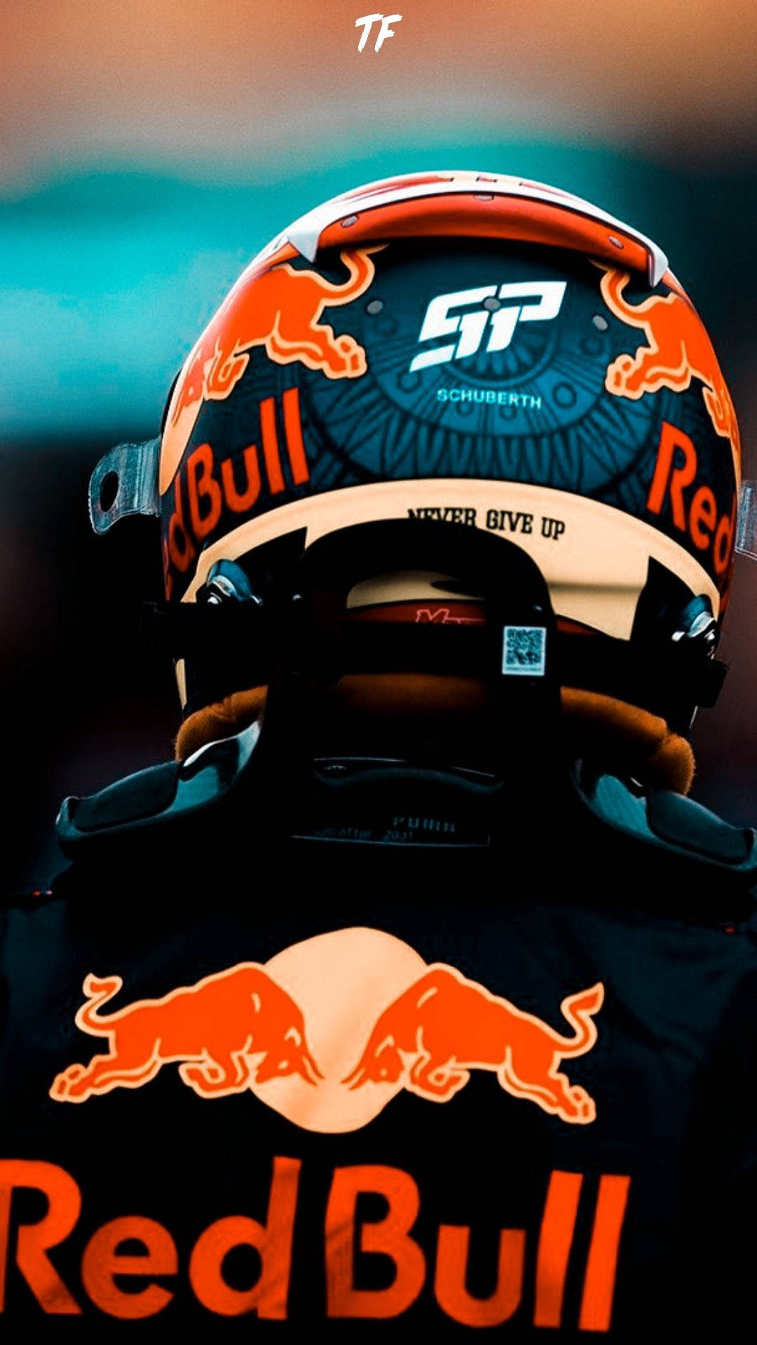 Sergio Perez showcasing the backside of his racing helmet. Wallpaper