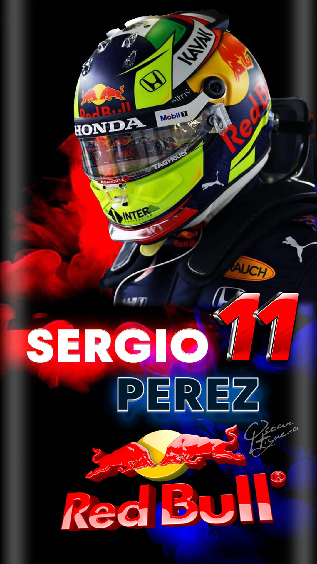 "Sergio Perez Racing in His Official Number 11 Car" Wallpaper