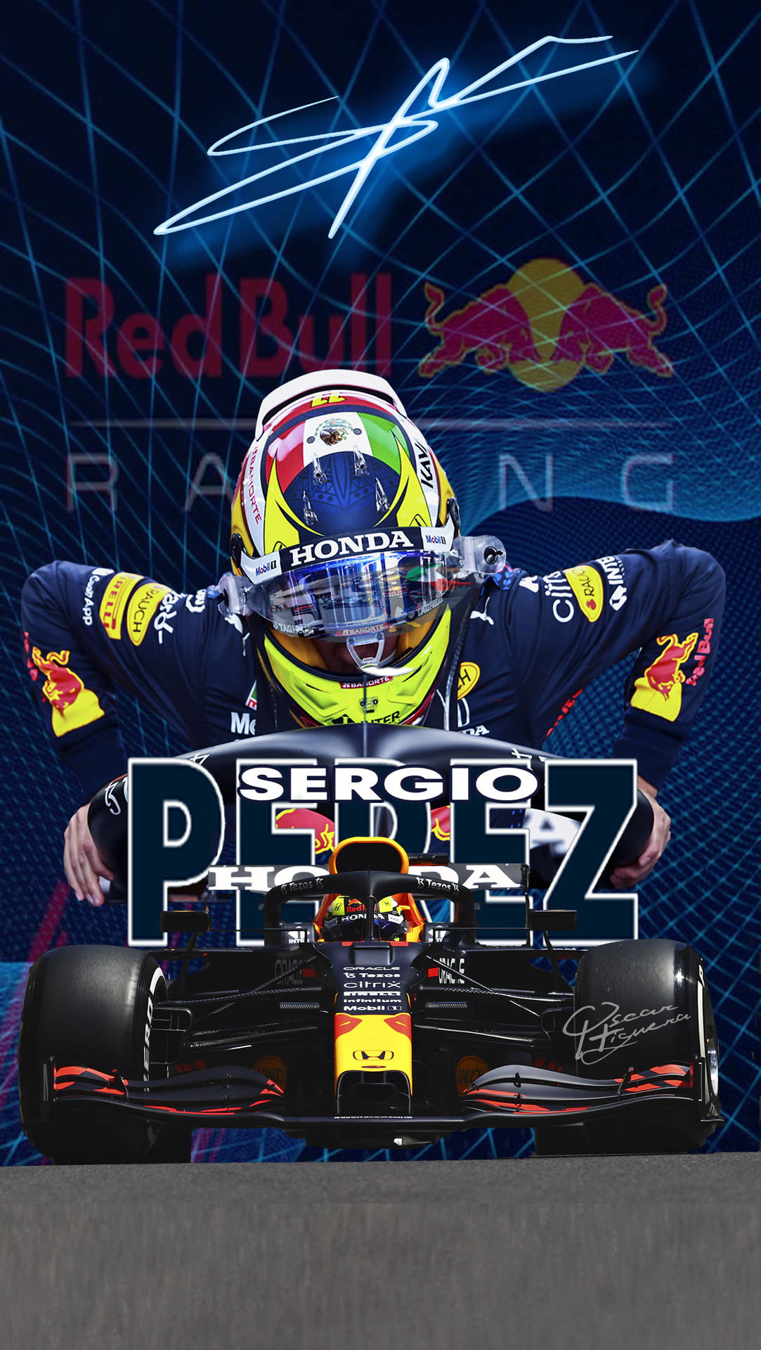Sergio Perez Signature Wallpaper