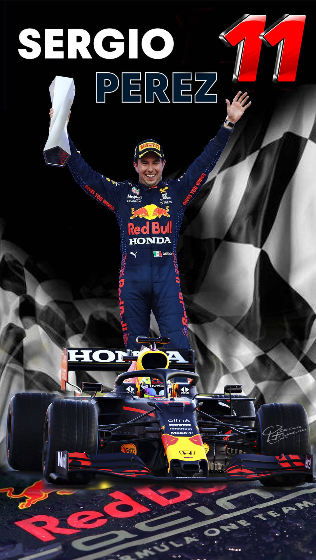 Sergio Perez Victory Wallpaper