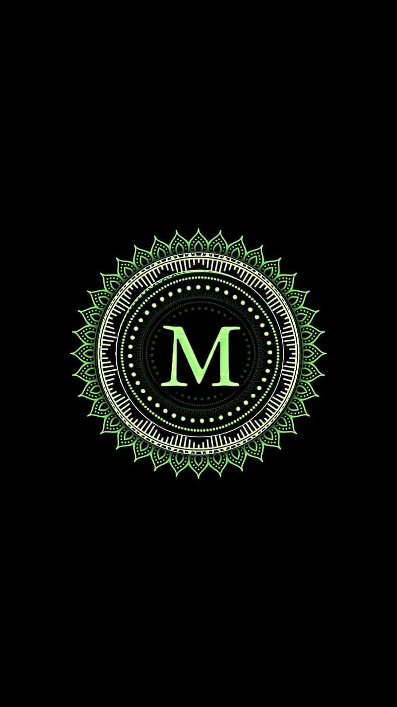 Serif Letter M Initial With Tribal Outlines Wallpaper