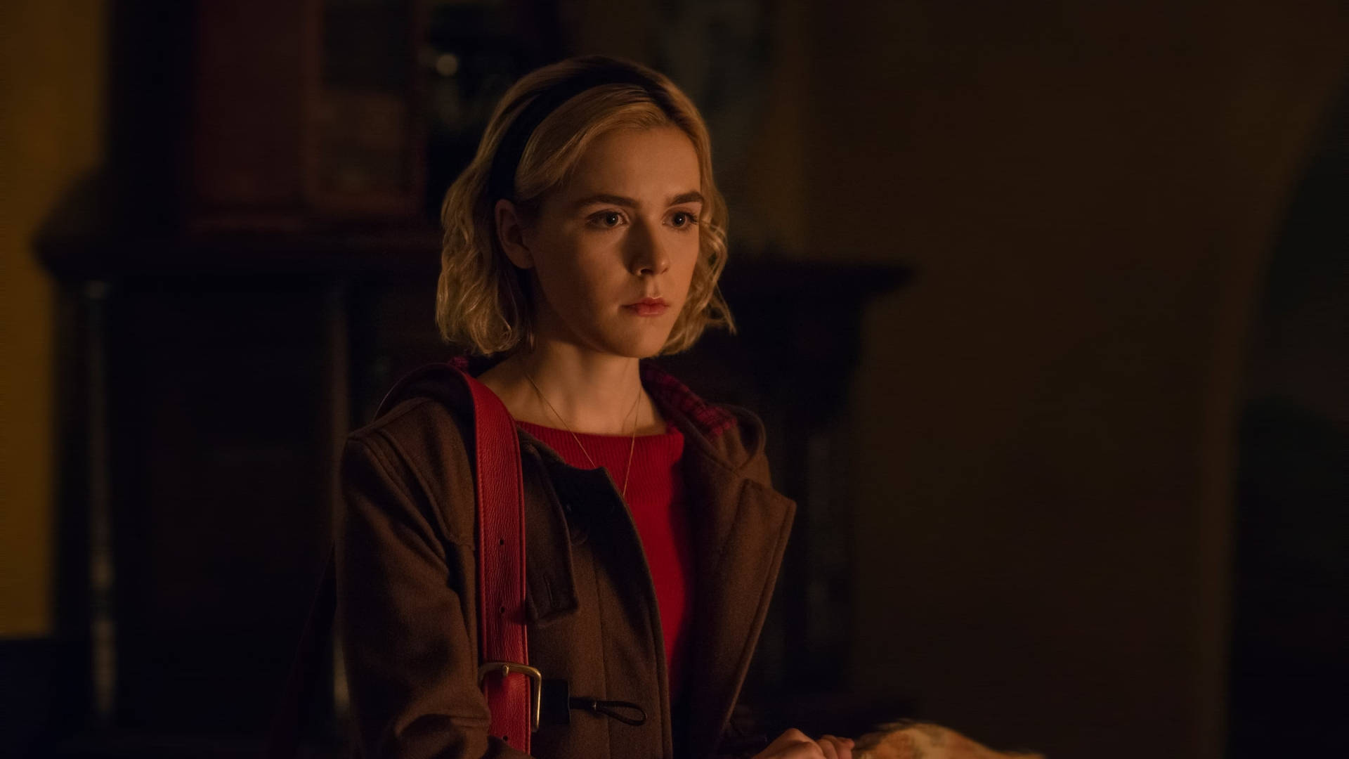 Serious Face Of Sabrina From Chilling Adventures Of Sabrina Wallpaper