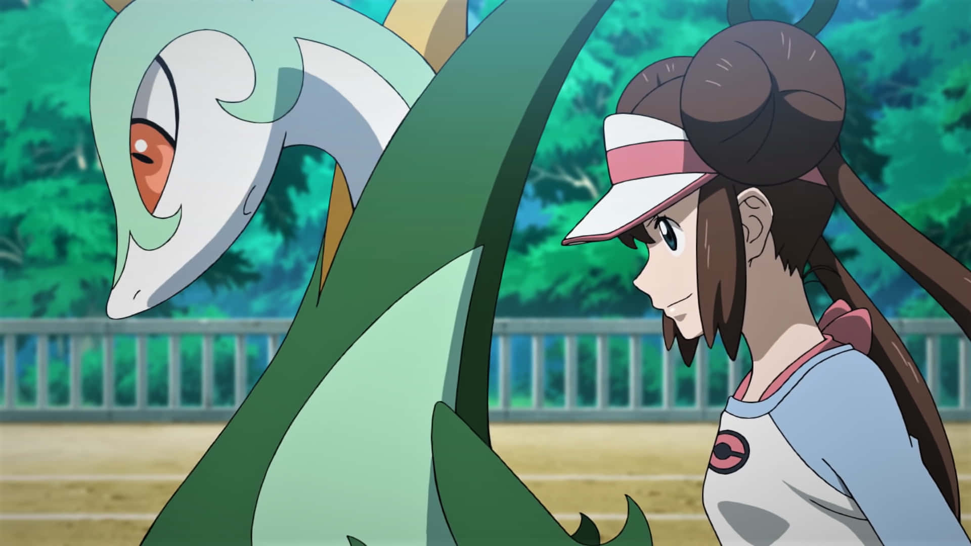 (in Context Of Computer Or Mobile Wallpaper - Serperior And Rosa In Battle) Wallpaper