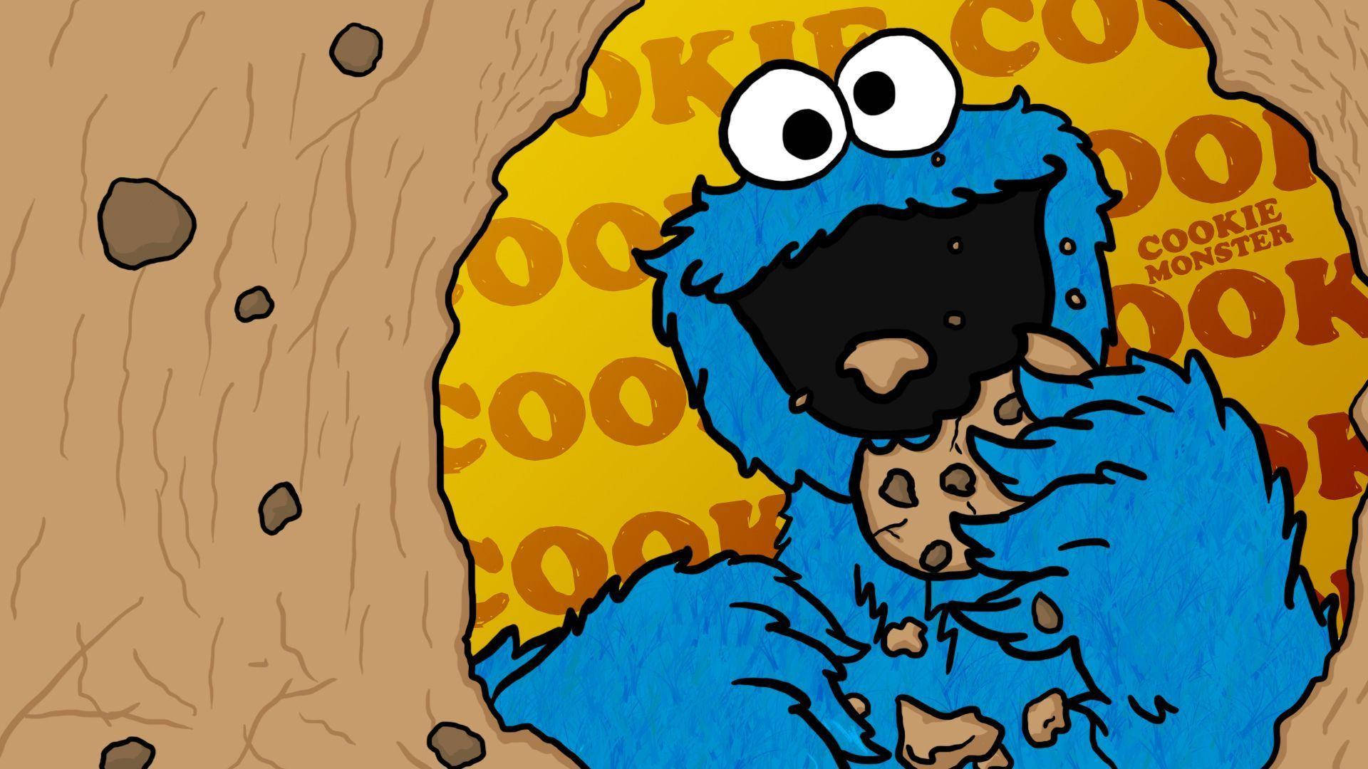 Sesame Street Cartoon Cookie Monster Background