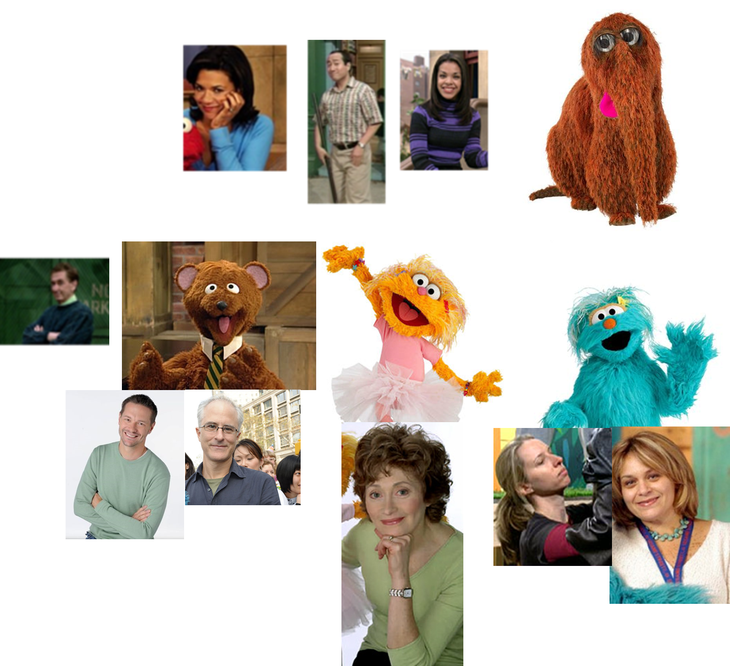 Sesame Street Castand Characters Collage PNG
