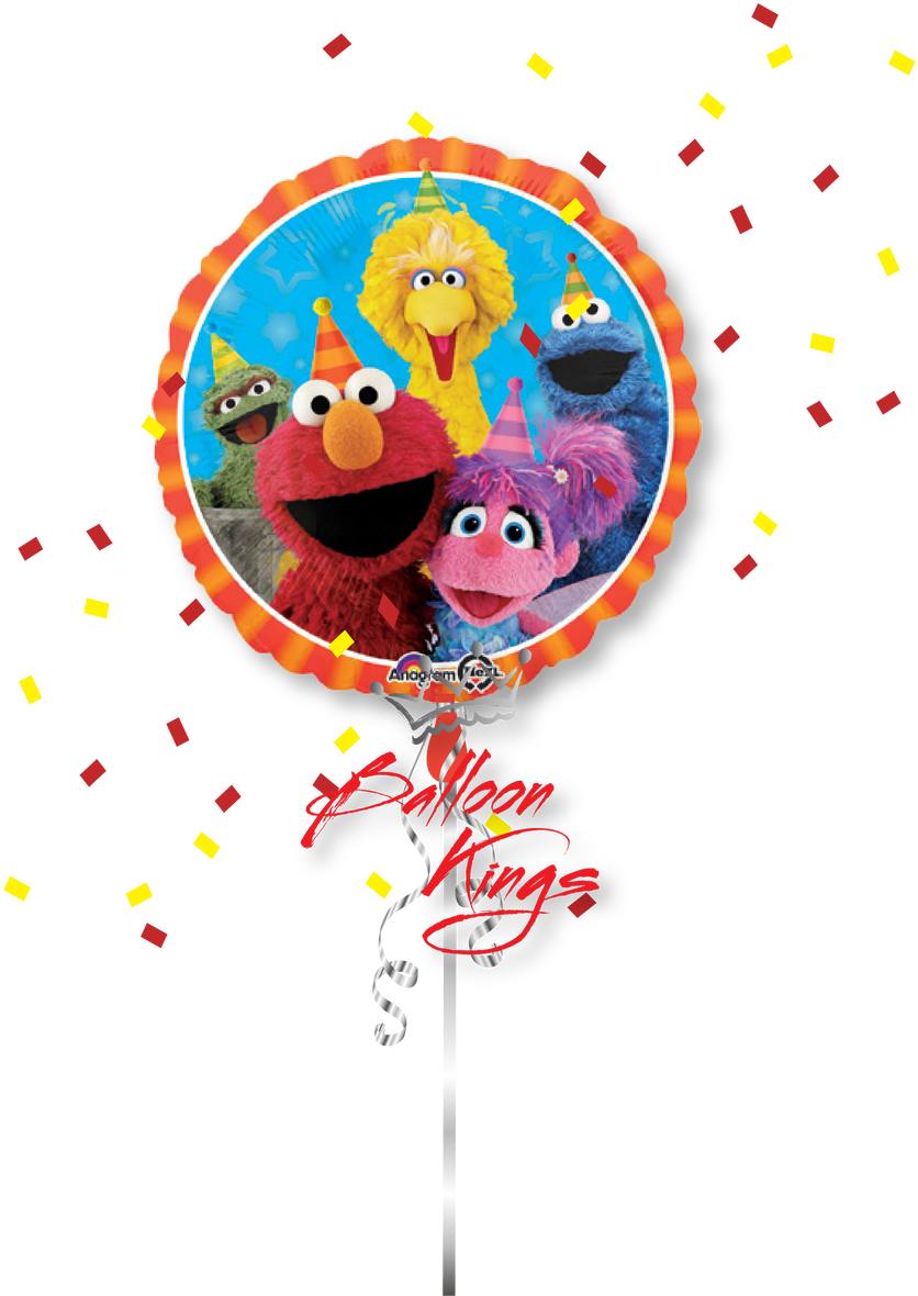 Sesame Street Characters Birthday Balloon PNG