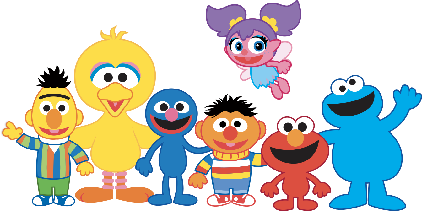 Sesame Street Characters Gathering PNG