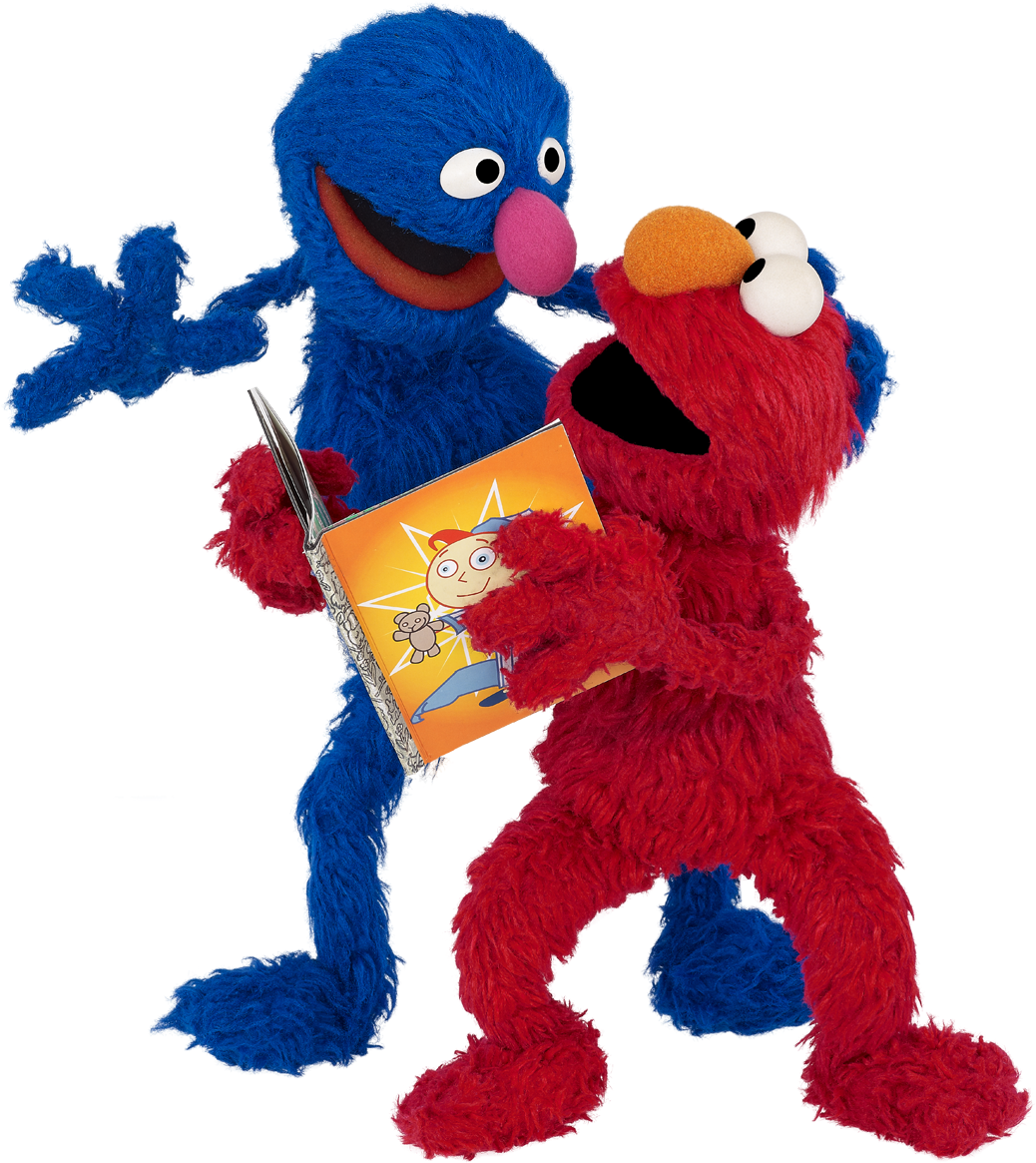 Sesame Street Elmoand Grover Reading PNG