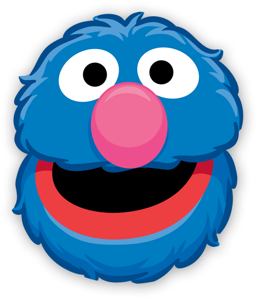 Sesame Street Grover Face Graphic PNG