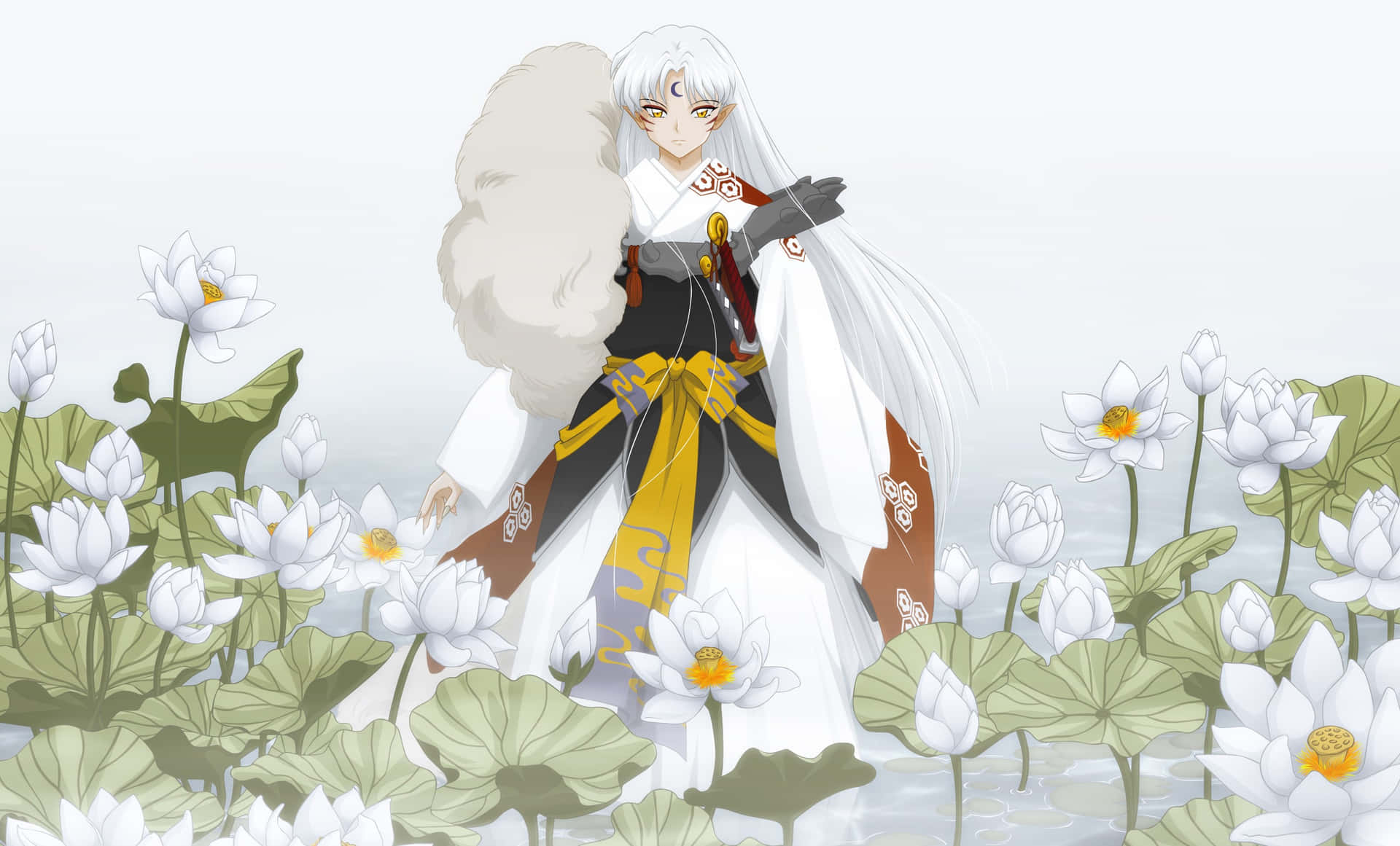 Sesshomaru, the fearsome demon lord from the series Inuyasha Wallpaper