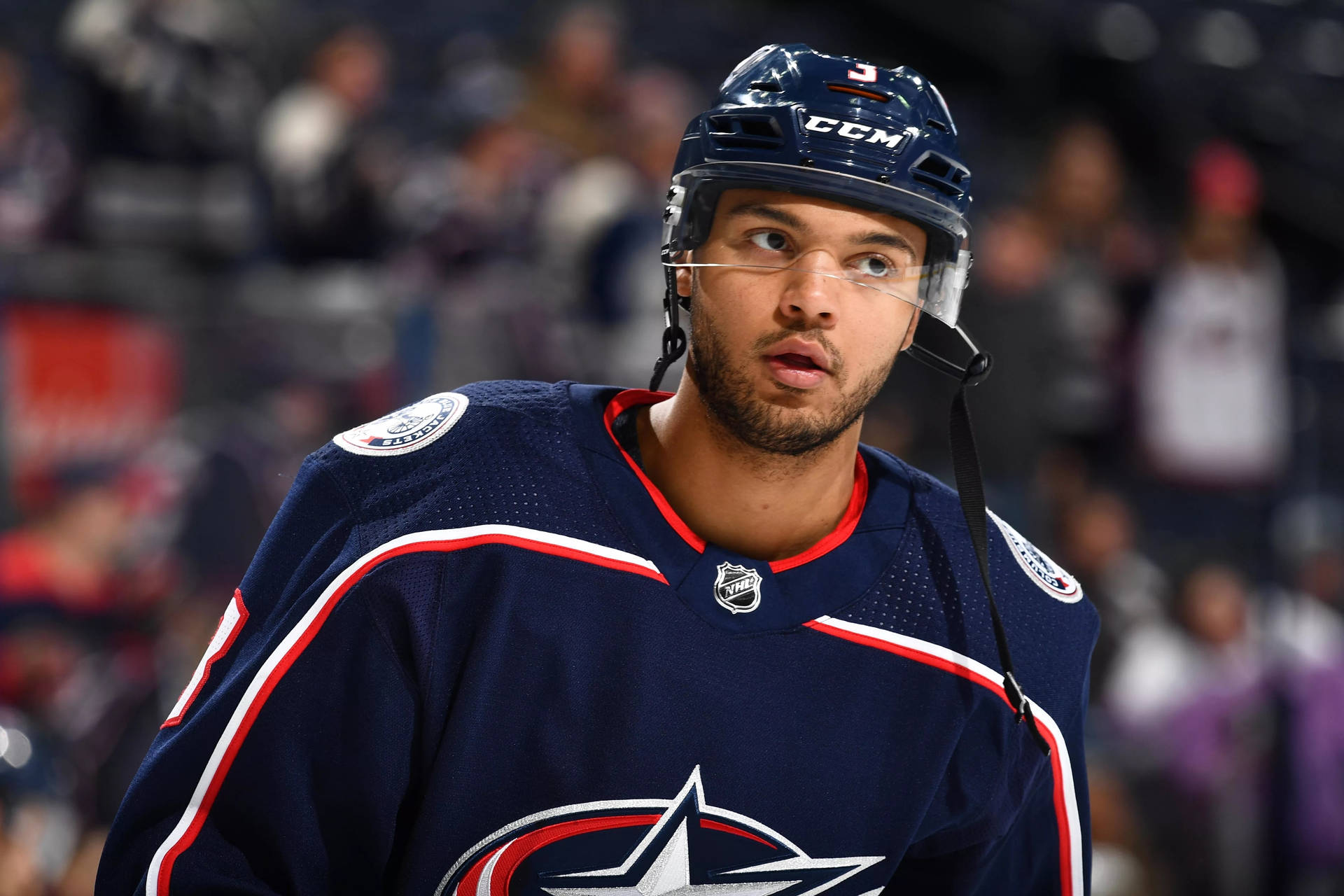 Seth Jones Leaning To The Left While Looking Forward Wallpaper