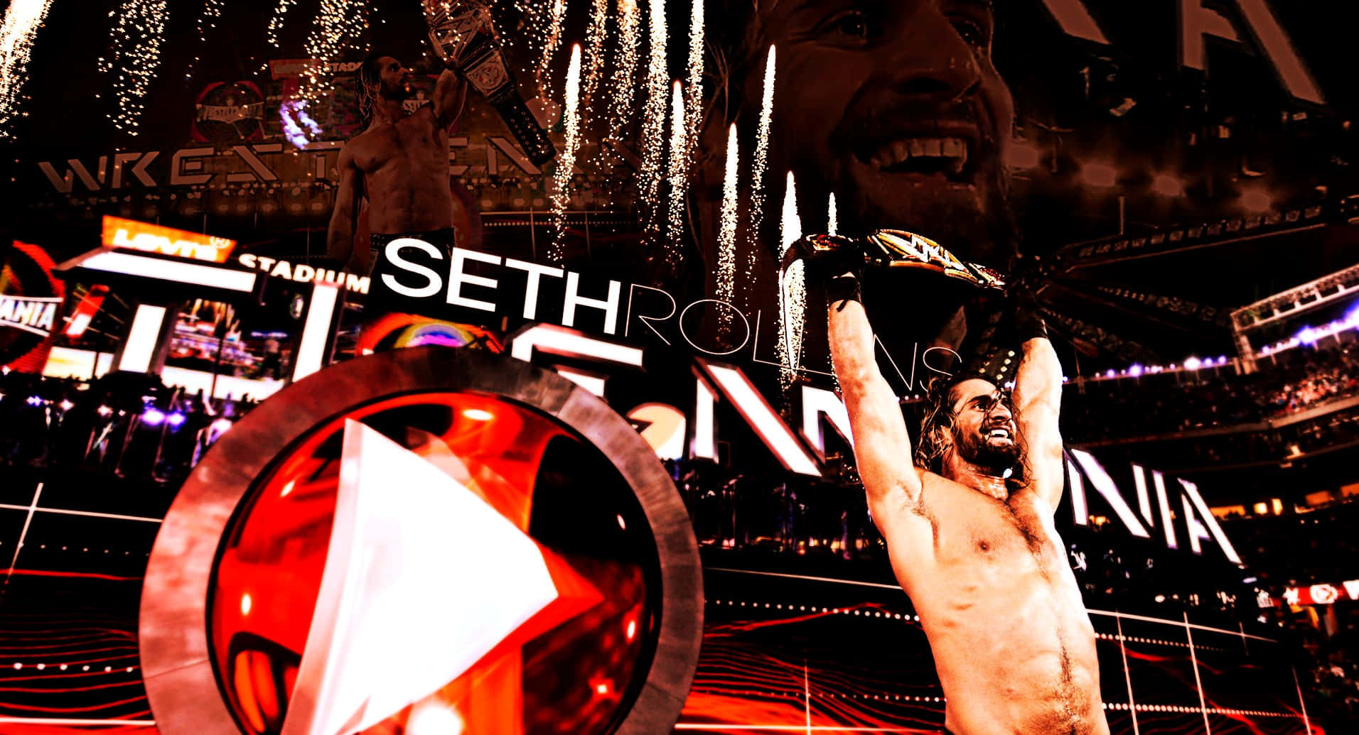 Seth Rollins Wrestlemania Winning Wallpaper