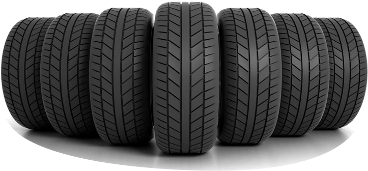 Setof Five Car Tyres PNG