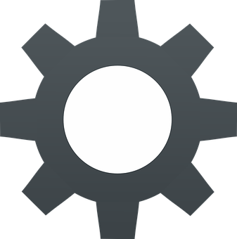 Settings Gear Icon Black Background PNG