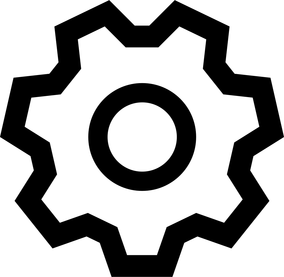 Settings Gear Icon Black Silhouette PNG