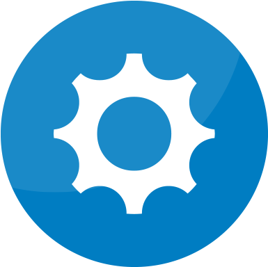 Settings Gear Icon Blue Background PNG