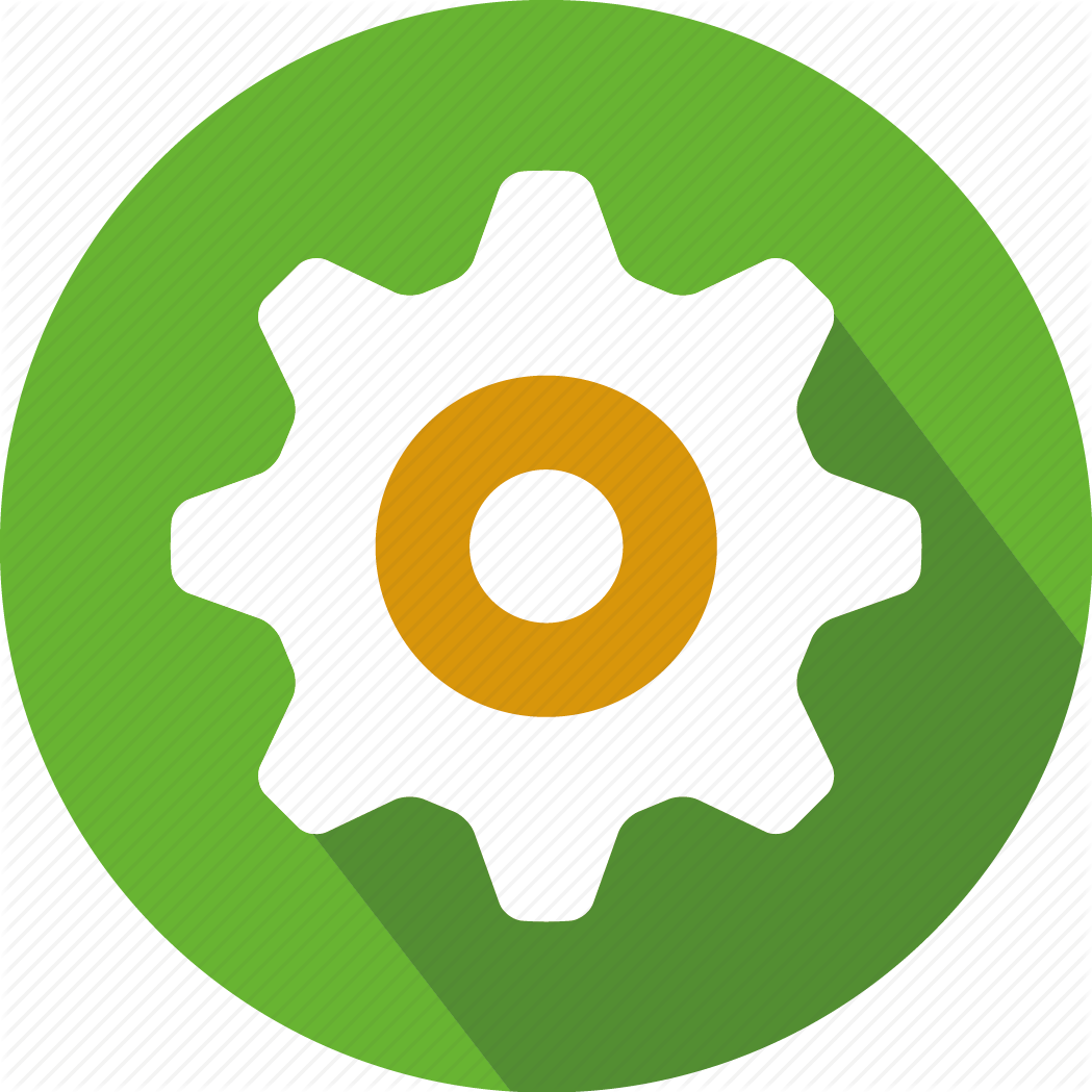 Settings Gear Icon Green Background PNG