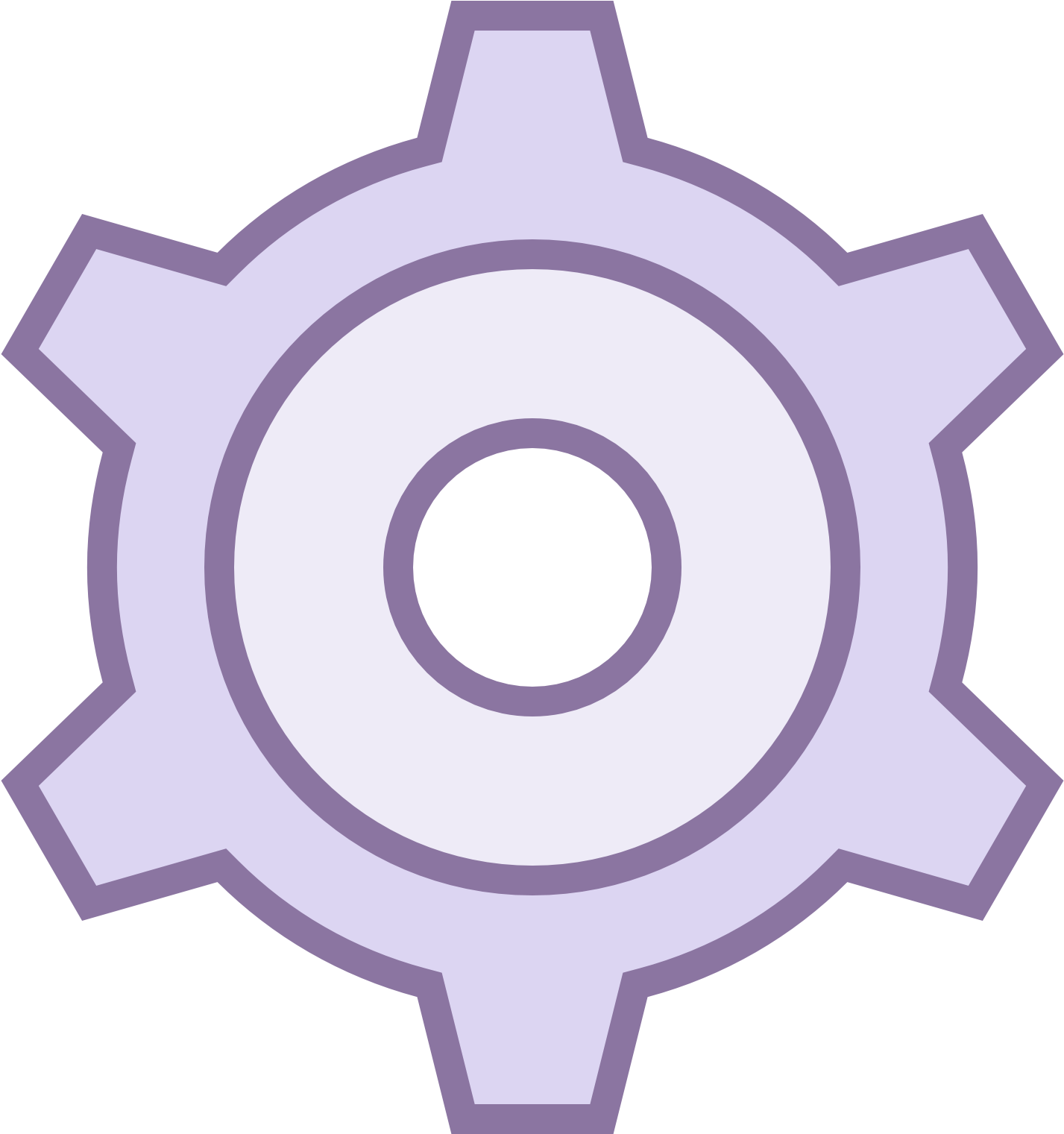 Settings Gear Icon Purple PNG