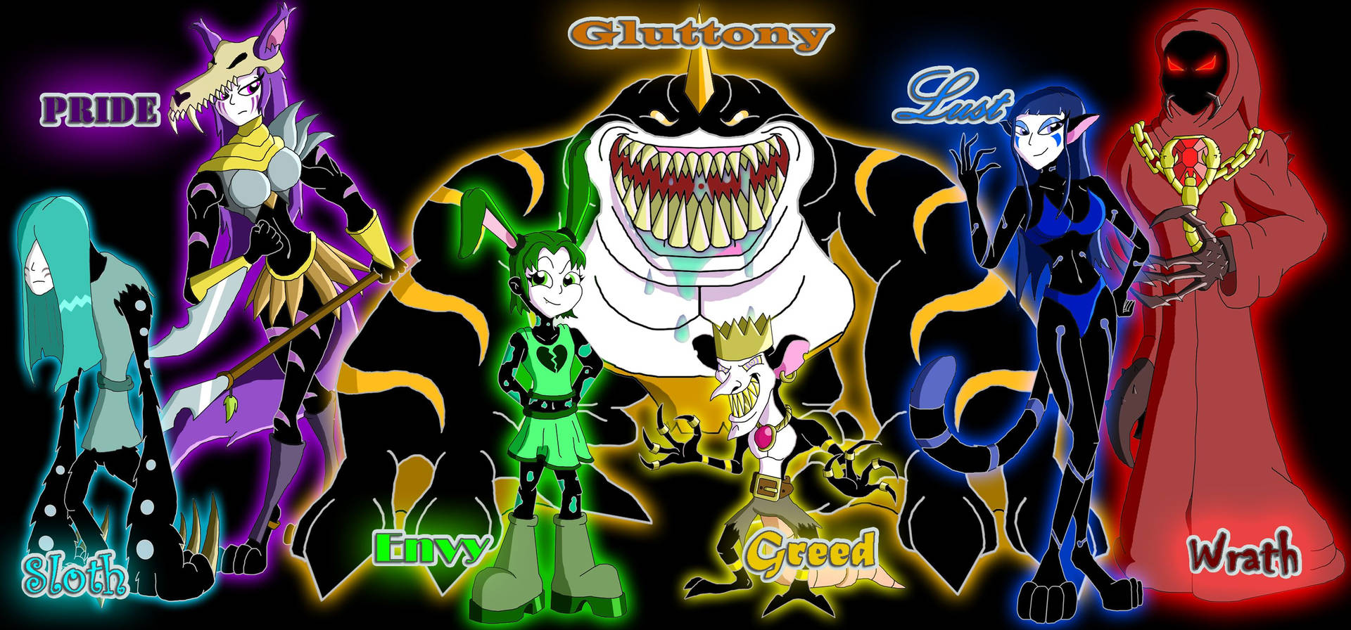 Seven Beasts Representing the Seven Deadly Sins Wallpaper