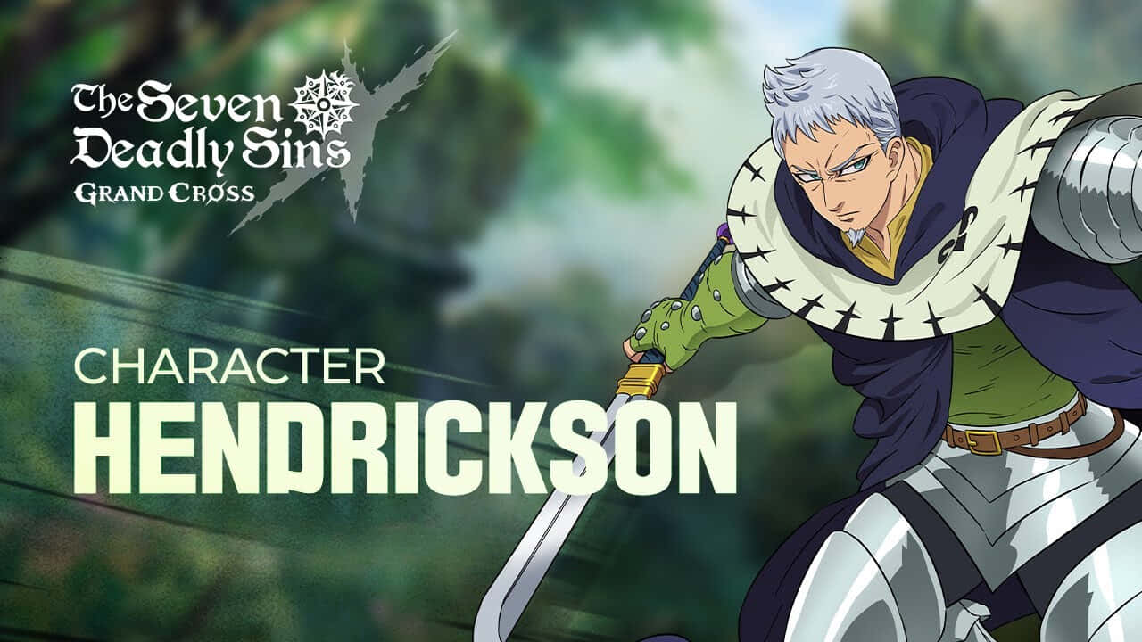 Hendrickson,un Poderoso Antagonista En El Anime De Los Siete Pecados Capitales, En Una Pose Dramática. Fondo de pantalla