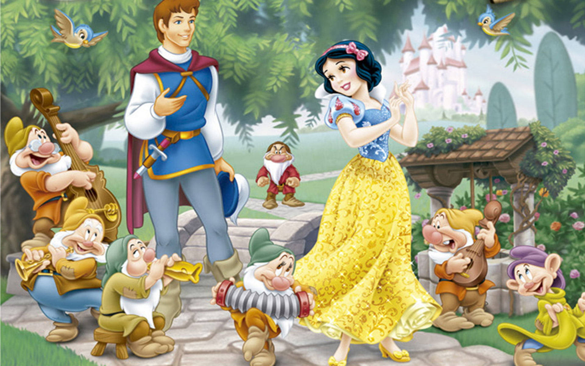 Seven Dwarfs And The Prince Background
