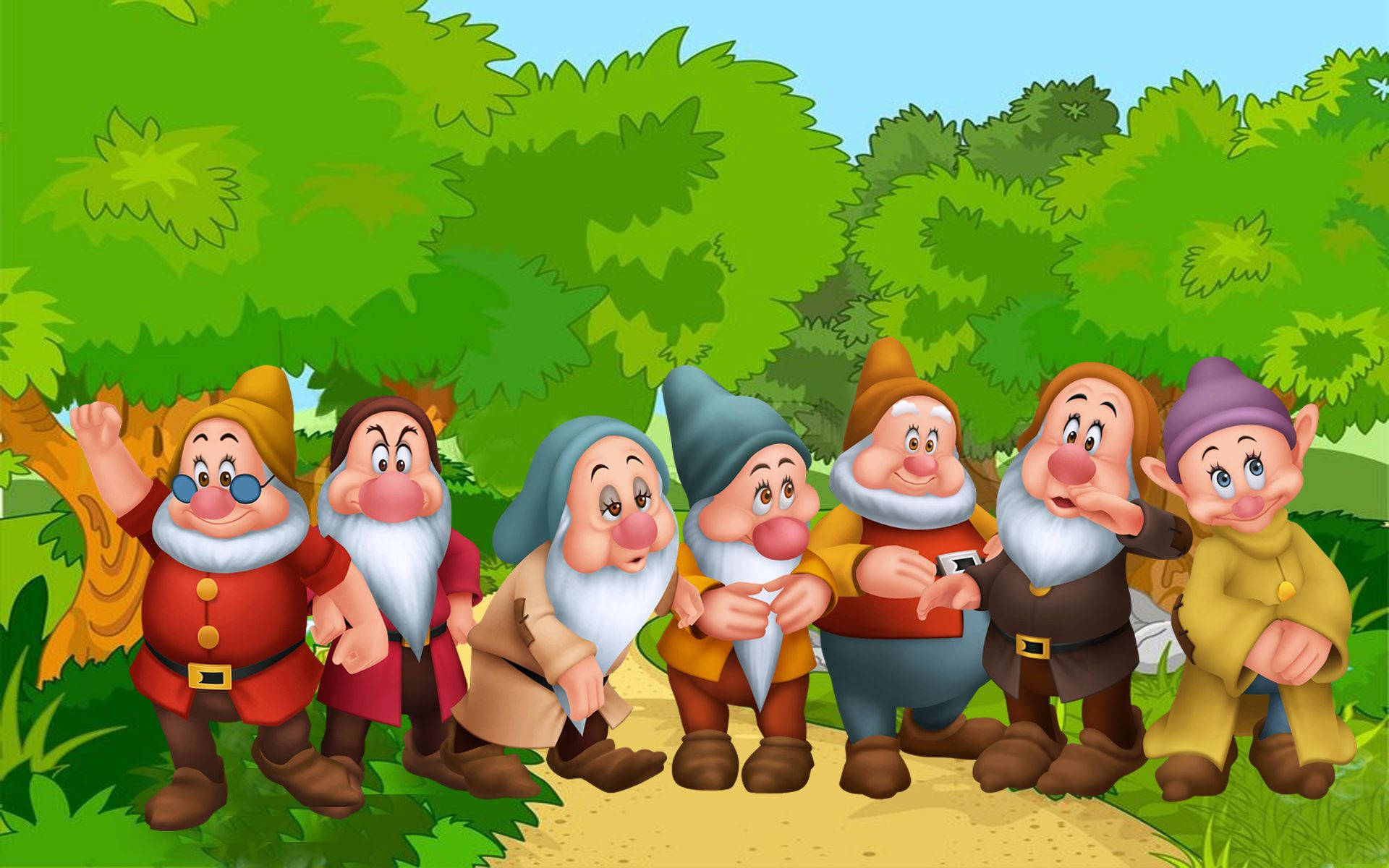 Seven Dwarfs Digital Art Background