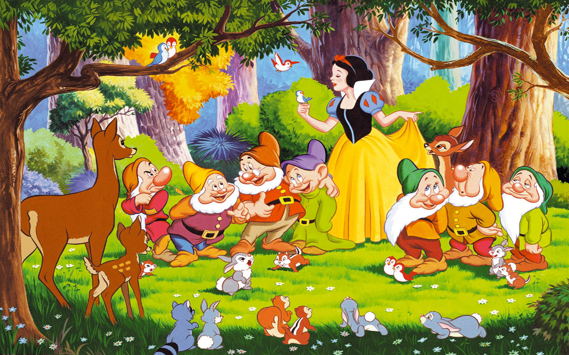 Seven Dwarfs With The Animals
