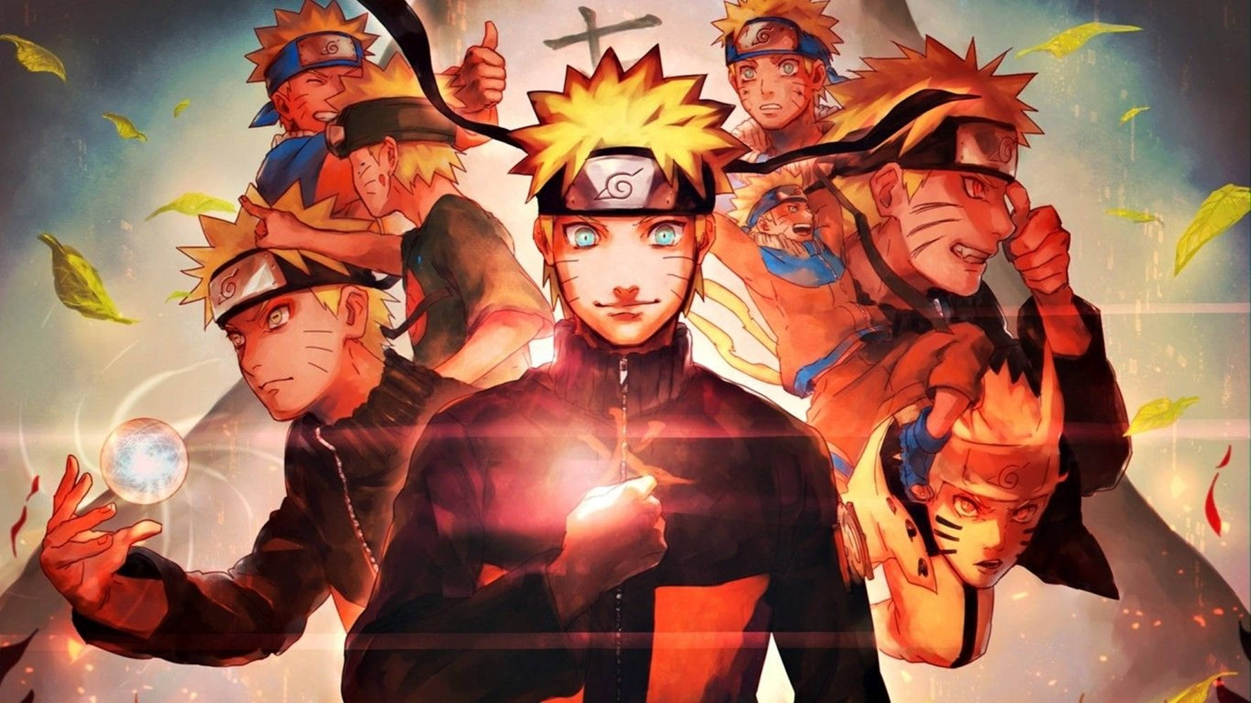 Seven Generations Of Naruto Laptop Background