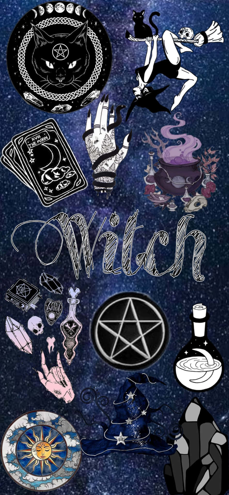 Several Cute Witchy Objects Wallpaper