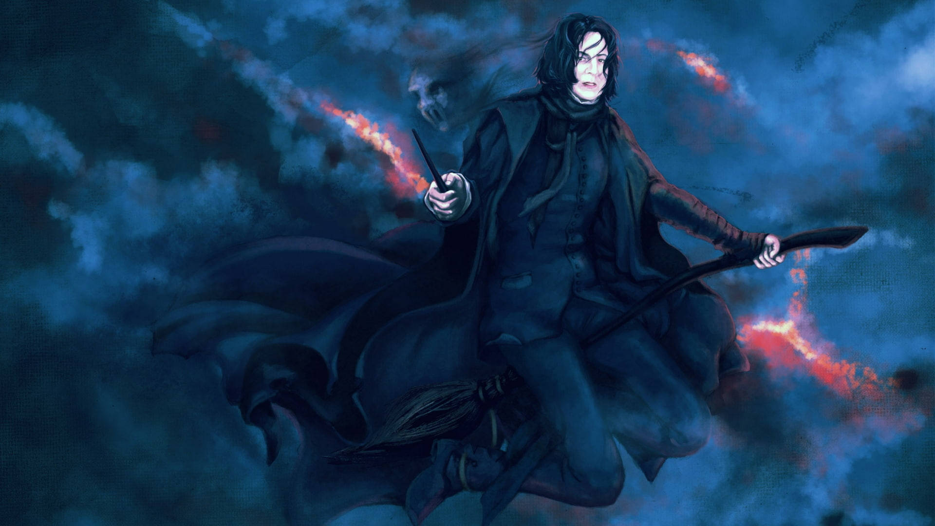 Severus Snape Broom Wallpaper