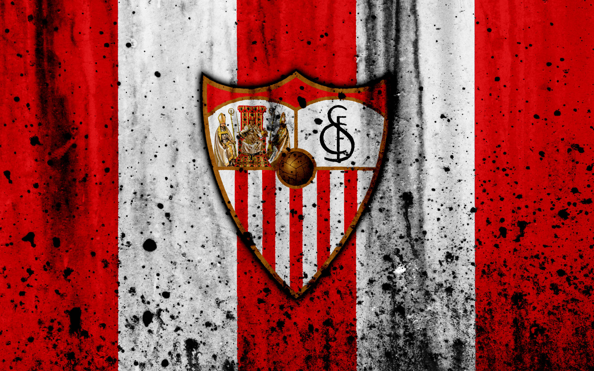 Sevilla FC Flaggebaggrund: Et flot design med et af de mest elskede fodboldhold i Spanien. Wallpaper