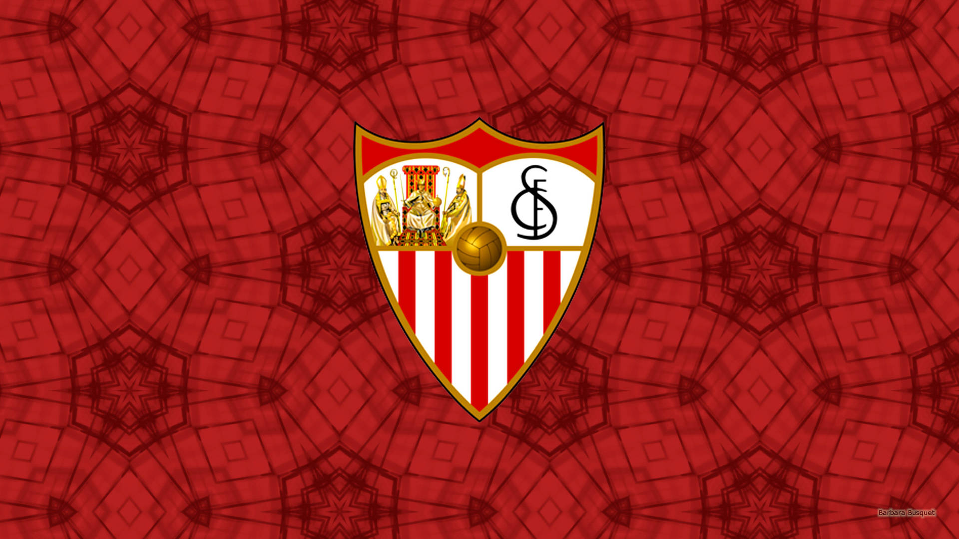 Sevillafc-logotypen I Geometrisk Konst. Wallpaper