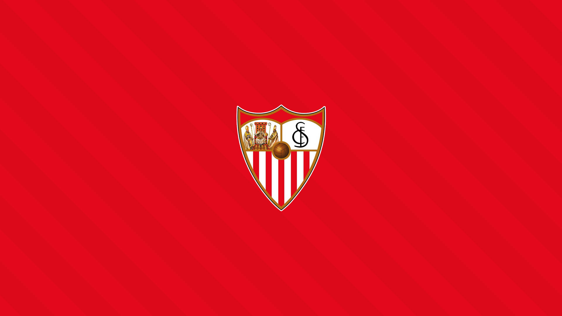 Sevilla FC Logo i minimalistisk røde og hvide striber Wallpaper