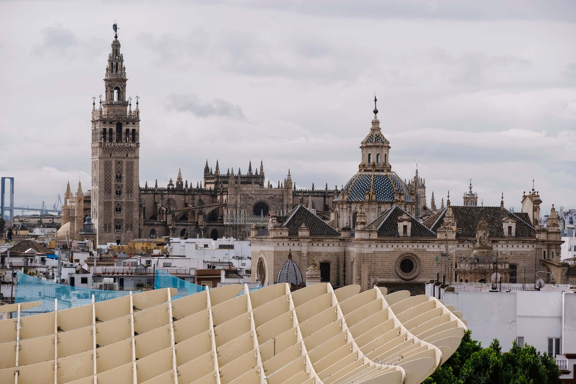 Seville Cathedral On A Gloomy Day Wallpaper