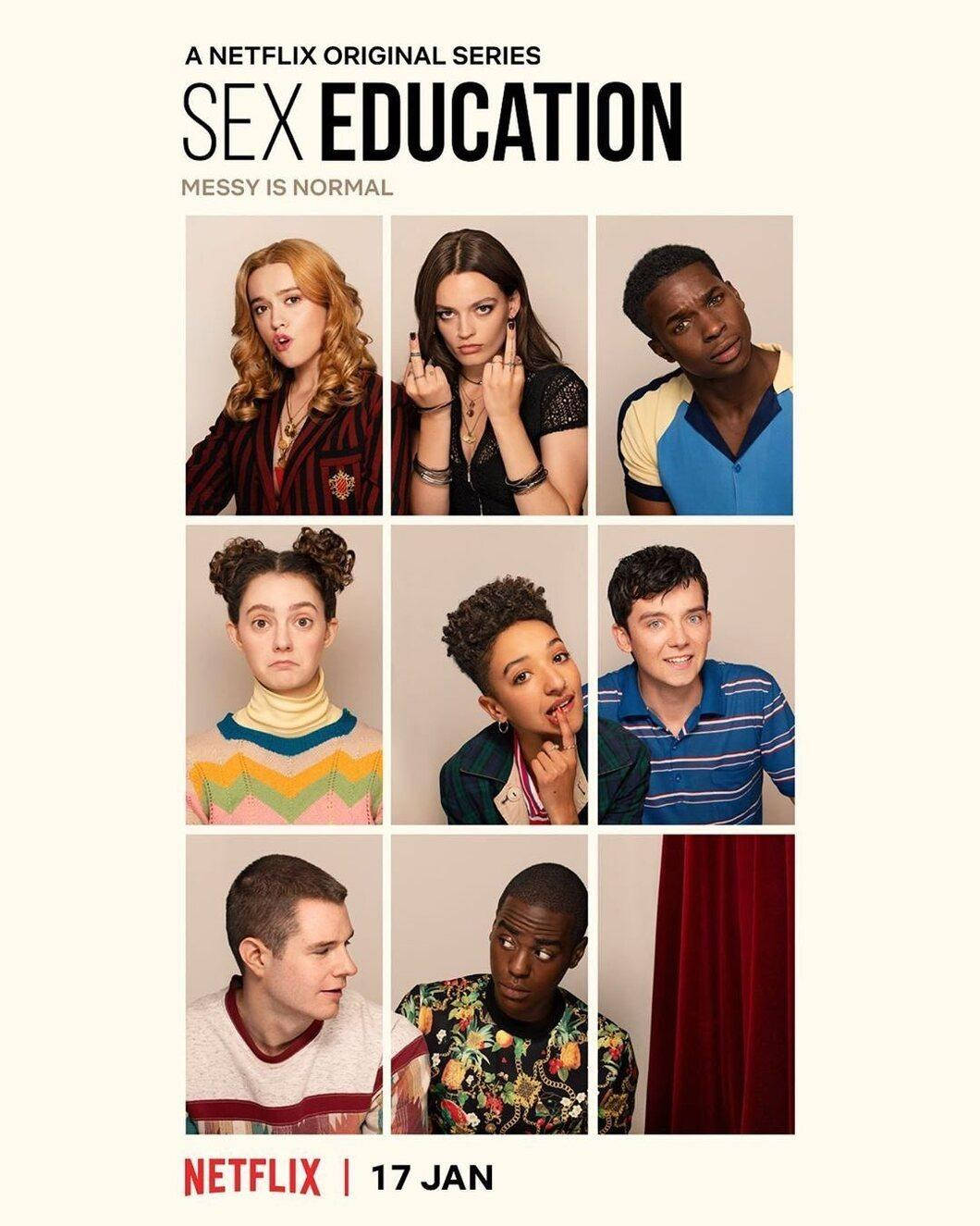 Sex Education S2 Cast Poster Background