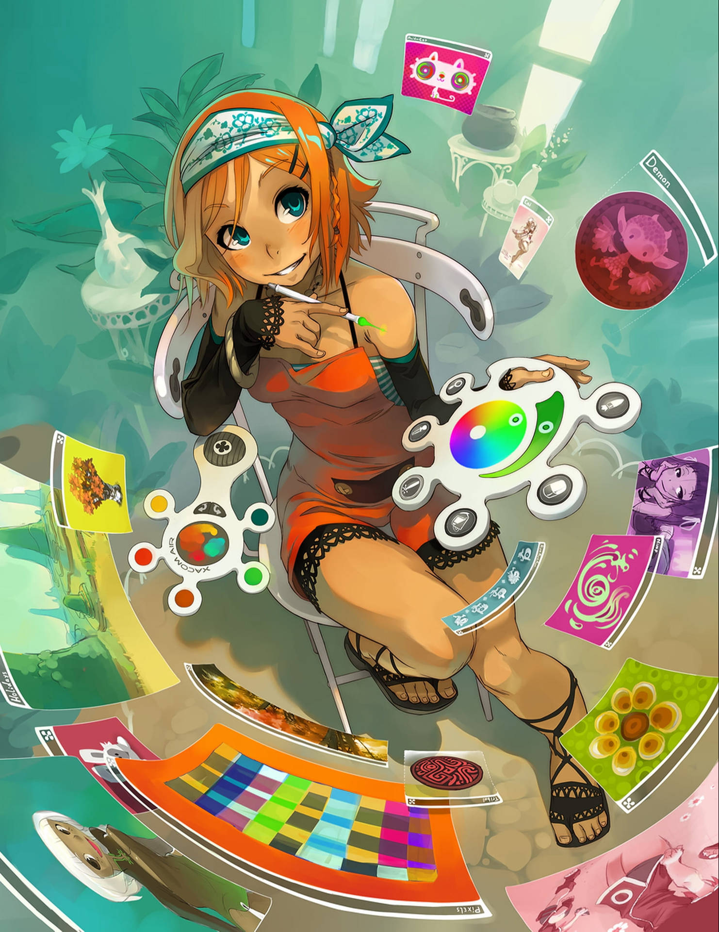 Sexy Anime Girl Digital Art Wallpaper