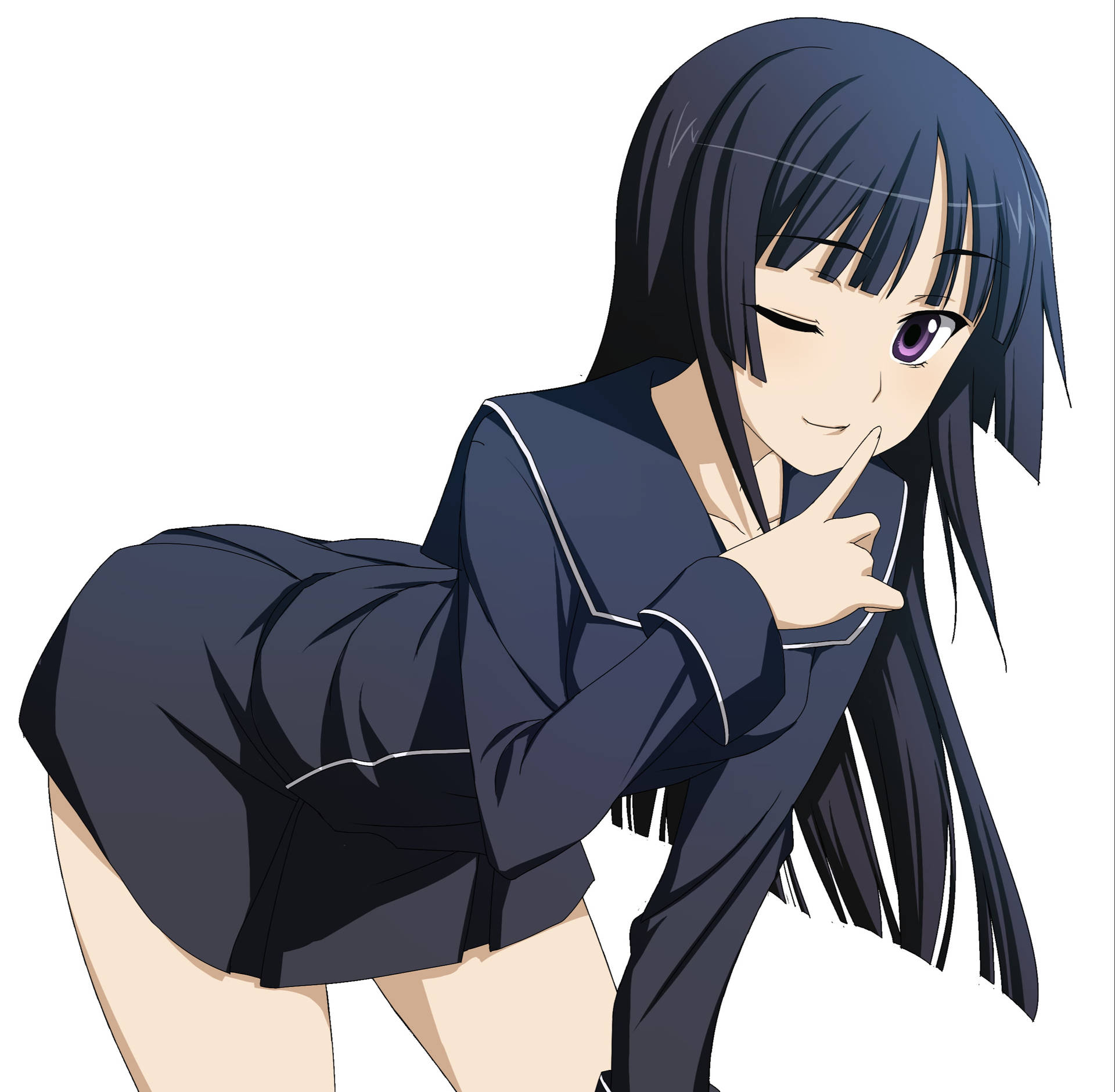 Sexy Anime Girl With Black Dress