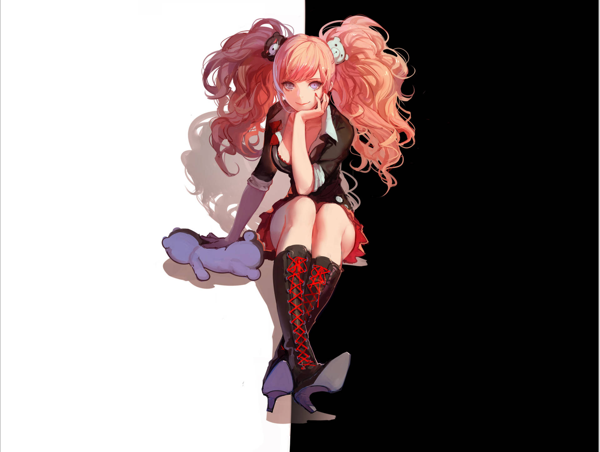 Atractivofondo De Pantalla De Anime Con Junko Enoshima. Fondo de pantalla