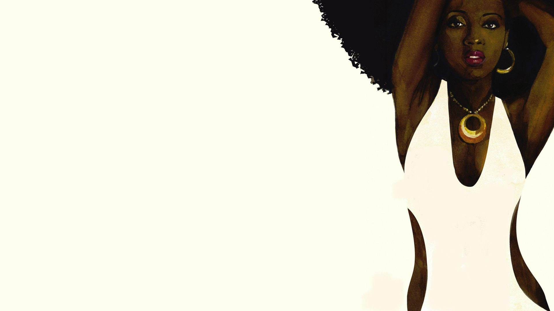 Empowering Beauty - African American Woman Artwork Wallpaper